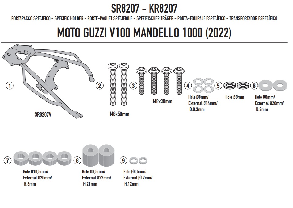 KAPPA STELAŻ KUFRA CENTRALNEGO MOTOGUZZI V100 MAN